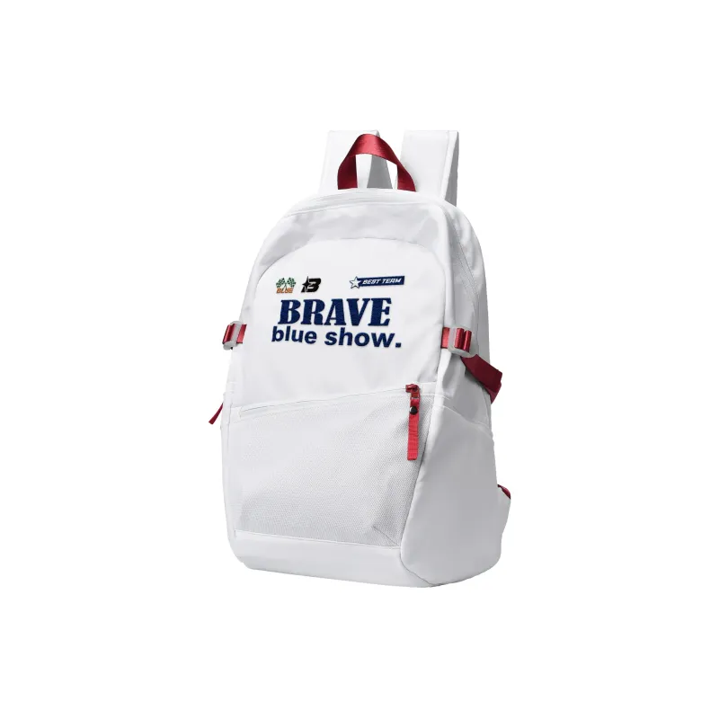 DRACONITE Embroidery Student Backpack Regular Unisex Blue White Color Blocking-44