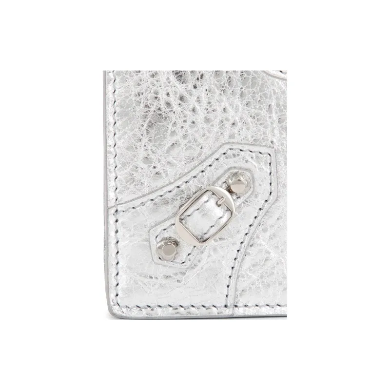 Balenciaga Zip Detailed Metallic Crossbody Bag-4