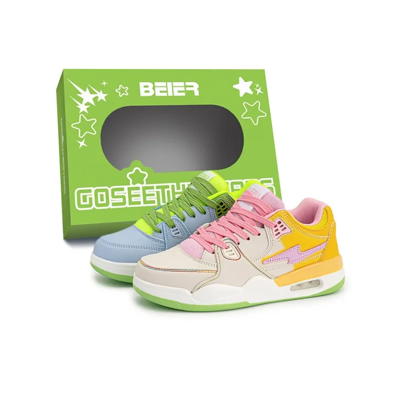 BEIER Low-Top Skateboard Shoes Unisex Cherry Blossom Pink-38