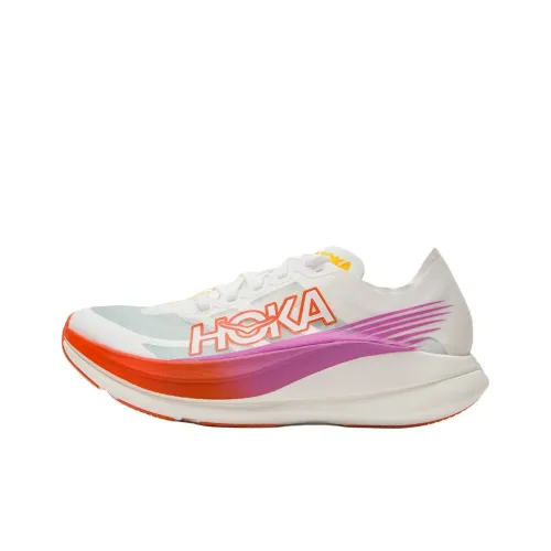 HOKA ONE ONE ROCKET X 2 Anti-Slip Wear-Resistant Low-Top Casual Running Shoes Men's White
