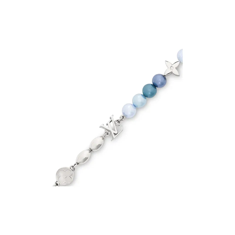LOUIS VUITTON Glass Beads, Metal Beads Bracelets Unisex Blue-2