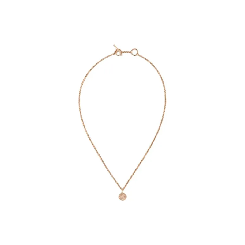 HERMES Rose Gold With Diamond Necklaces Women's Gold-1
