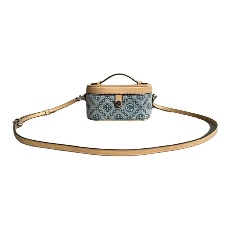 TORY BURCH T Monogram Fabric Makeup Bag Mini Women's Blue-4