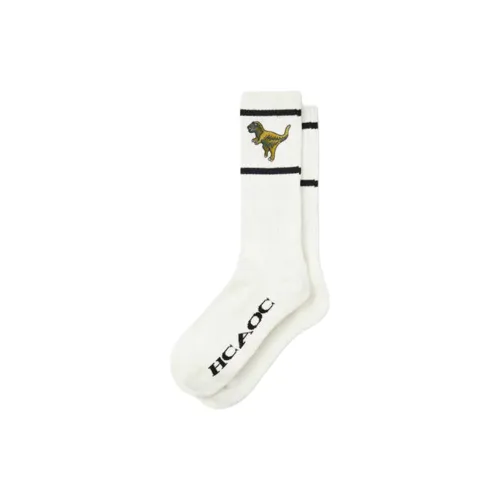 COACH SS25 Knee-High Socks Unisex Chalk White