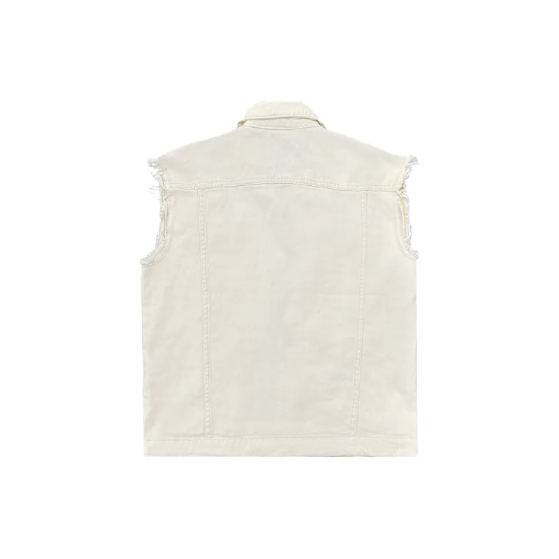 Qnxeey Denim Jackets Unisex Beige Apricot-1