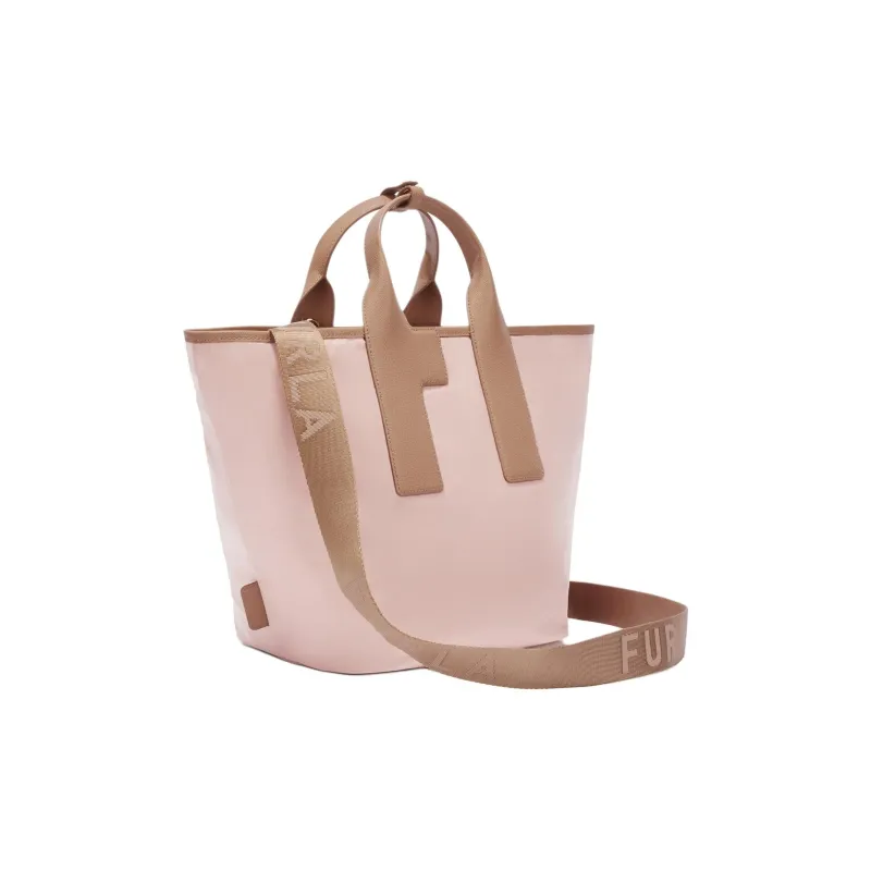 Furla Piuma Nylon Tote Bag Shopping Bag Shoulder Bag Crossbody Bag Handbag Large Size Women's Pink-1