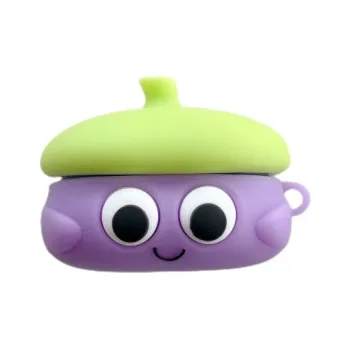 CHRROTA Compatibility With Samsung Buds Collection Silicone Cartoon Eggplant Impact Resistant Headphone Cases