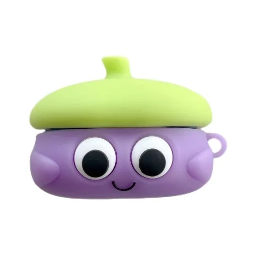 CHRROTA Compatibility With Samsung Buds Collection Silicone Cartoon Eggplant Impact Resistant Headphone Cases-0