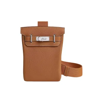 HERMES Hac A Dos Togo Calfskin Shoulder Bag Small Size Women's 37 Gold Brown