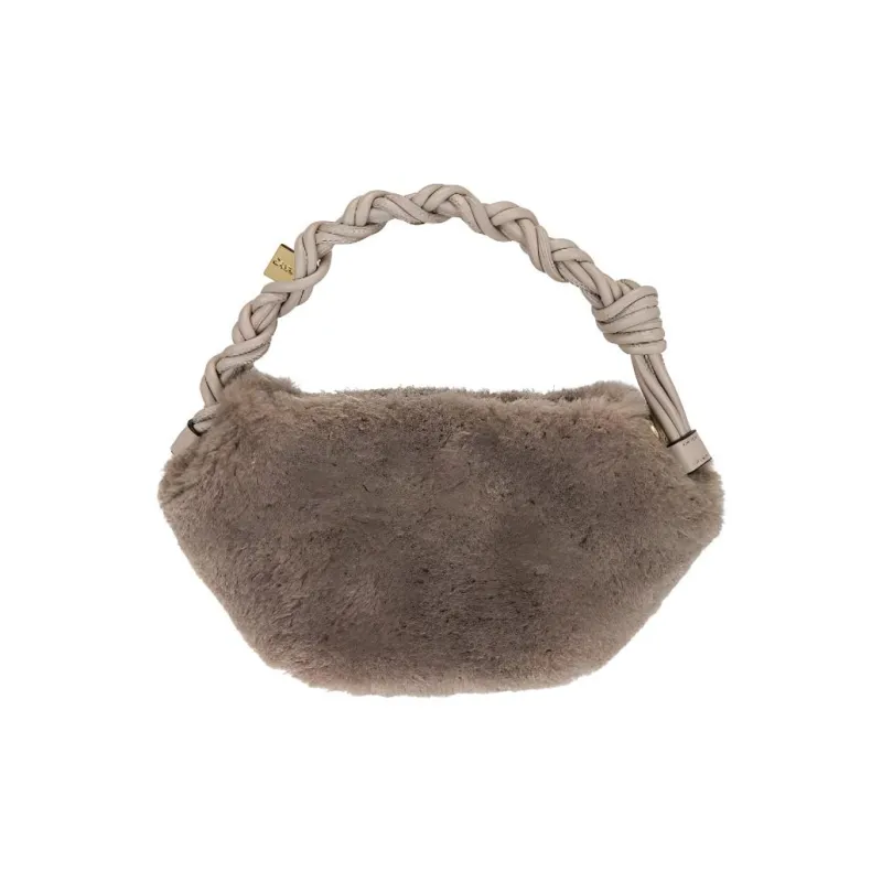 GANNI Recycled Polyester Shoulder Bag, Crossbody Bag, Handbag Mini Women's Oyster Gray-1