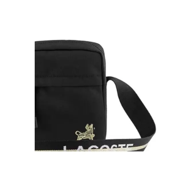 LACOSTE Fabric Shoulder Bag, Crossbody Bag Men's Black-2