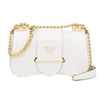 PRADA Sidonie Calfskin Shoulder Bag Crossbody Bag Women's White