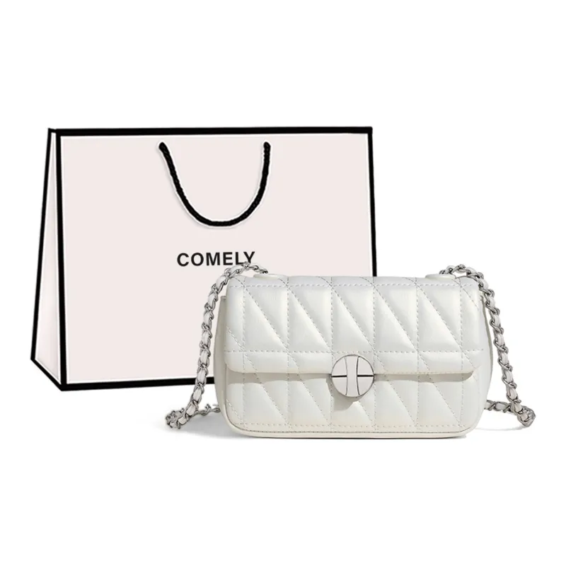 COMELY Synthetic Leather Shoulder Bag Crossbody Bag Regular Women's Spring Pearl White-0