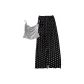 8368.5# Blue Camisole+Polka Dot Black Pants