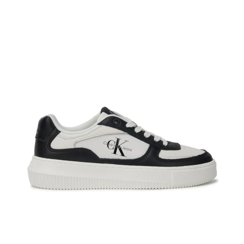 CKJ CALVIN KLEIN JEANS Low Top Skateboard Shoes Women's Black White-1