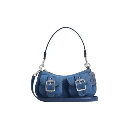 COACH Ashton Fabric Shoulder Bag Crossbody Bag Handbag Small Size Women's Indigo