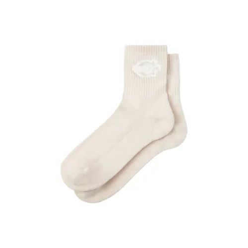 COACH SS25 Mid-Calf Socks Unisex 1 Pack Pink White