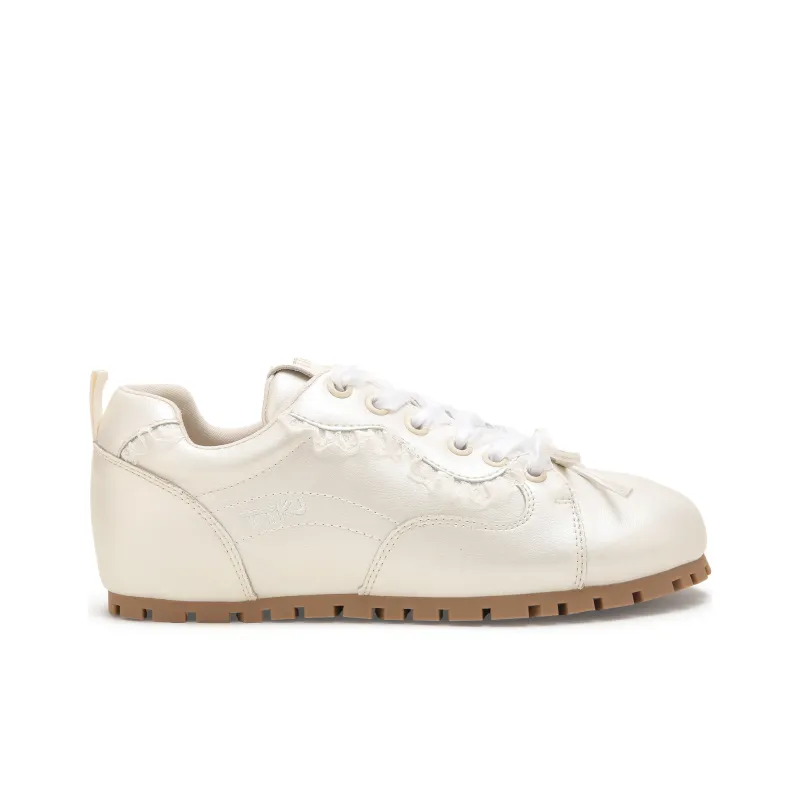 TTKJ Non-slip Lightweight Low-Top Casual Shoes Women's Pearl White-3