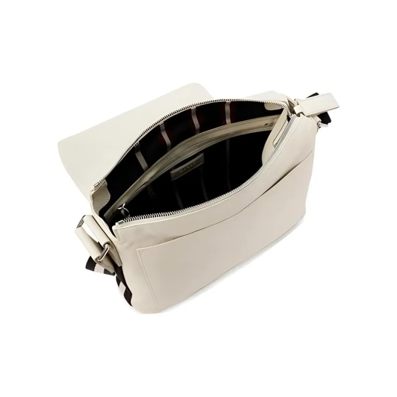 BALLY Leather Crossbody Bag, Shoulder Bag Men's Beige-4