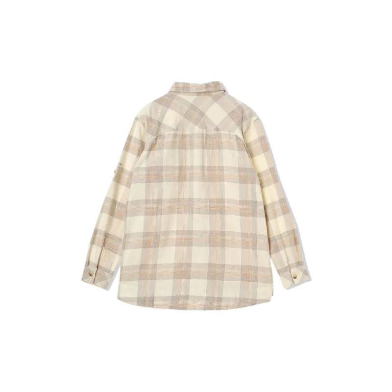 Columbia Holly Hideaway Shirt Women's Pink Chalk Buffalo Plaid Nee-1