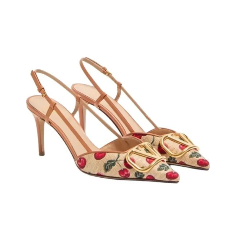 Valentino Slim Heel High Heels 8cm Women's Yellow-2