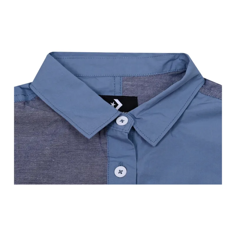 Converse COLORBLOCKED BUTTON Shirts Women's Blue-5