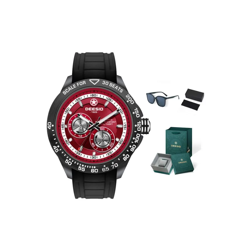DEESIO Pilot Collection Automatic Mechanical Movement Silicone Strap Watch Men's Watches Blue Dial-2