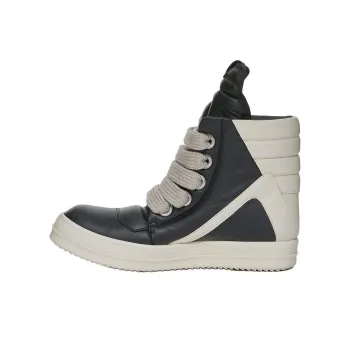 RICK OWENS/RO Jumbo Geobasket High Top Skateboard Shoes Men's Black White