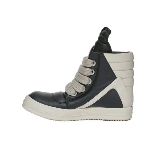 RICK OWENS/RO Jumbo Geobasket High Top Skateboard Shoes Men's Black White