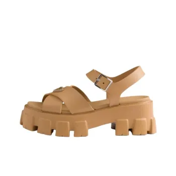 PRADA Monolith One Strap Sandals 5.5cm Women's Brown