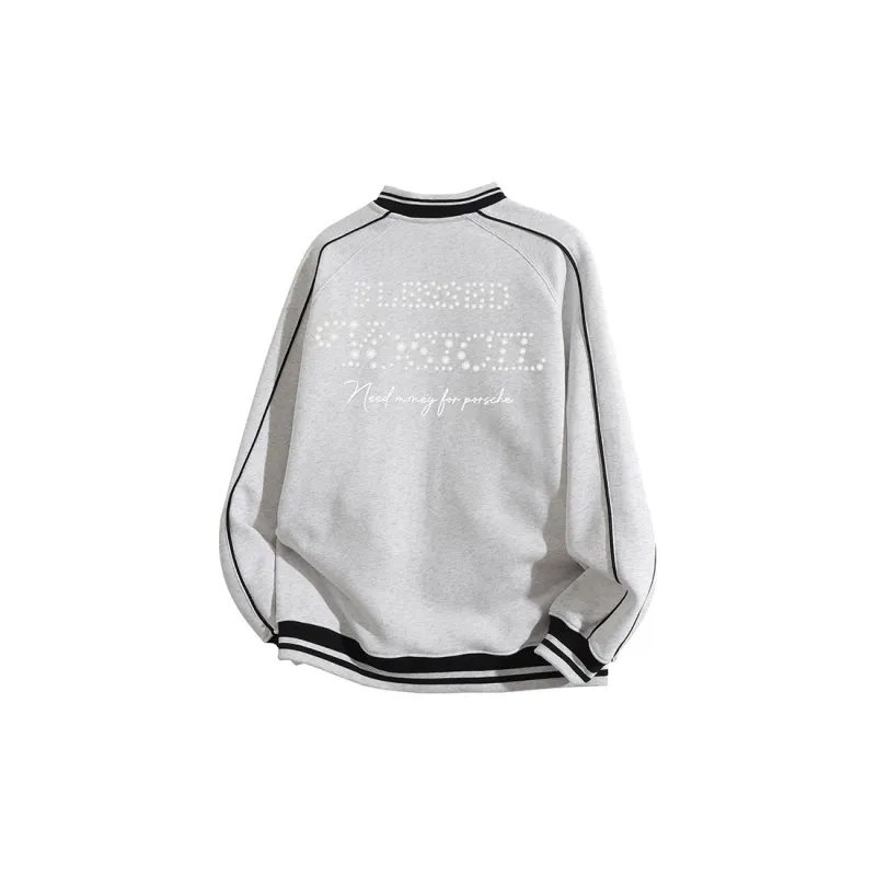 YOSICIL Baseball Jacket Unisex Light Heather Gray-1