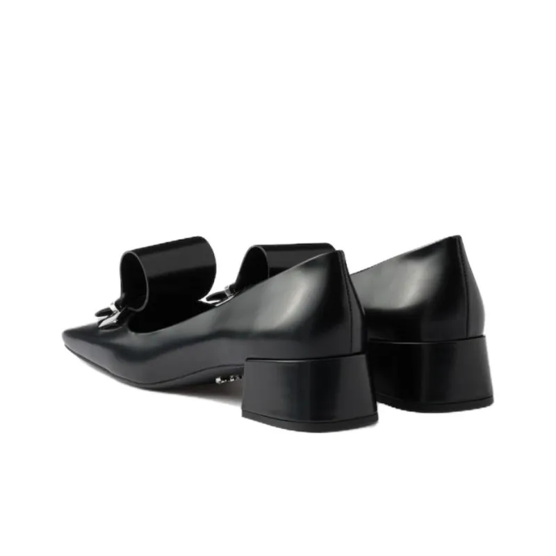 PRADA Chunky Heel High Heels 3.5cm Women's Black-3