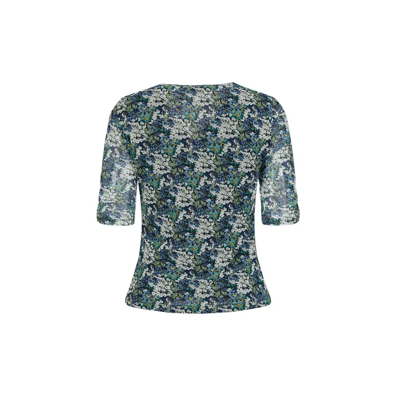 JZ. ANNAKRO Chiffon Shirt Women's Floral Green-1