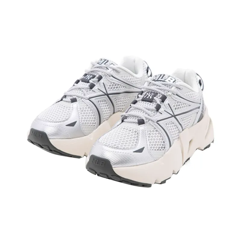 MLB New York Yankees Cushioning Low Top Casual Shoes Unisex Silver-2