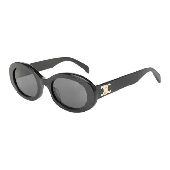 CELINE Acetate Oval Sunglasses Unisex Black