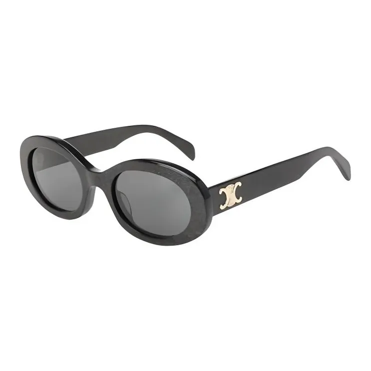 CELINE Acetate Oval Sunglasses Unisex Black-0