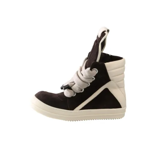 RICK OWENS/RO Jumbolaced Geobasket High Top Skateboard Shoes Men's Brown