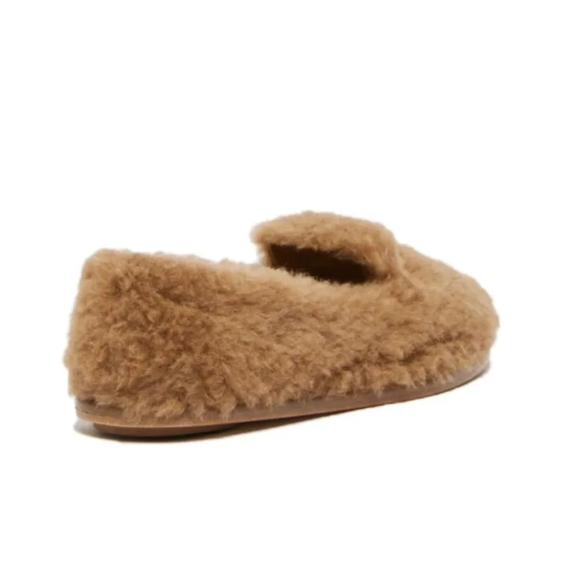 MaxMara Teddy Casual Single Shoes Women's Camel-3