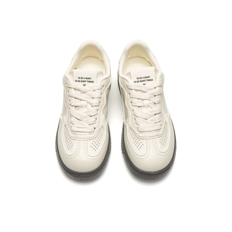 Far Waves Anti-Slip Wear-Resistant Low-Top Skateboard Shoes Women's Beige-2