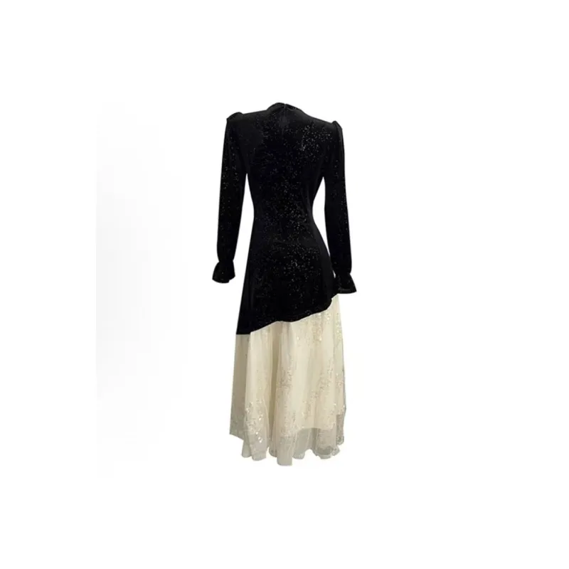 AFGGD Long Sleeved Dress Women's Black-1