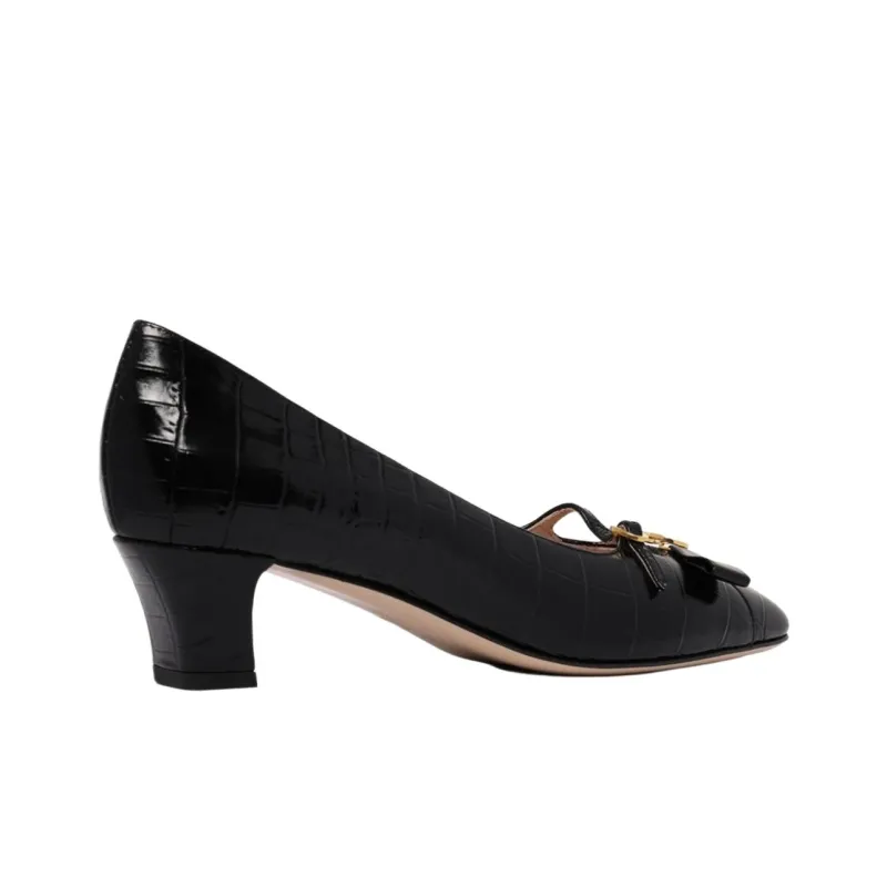 Valentino Bowow Chunky Heel High Heels Women's Black-3