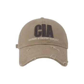 STUFFER 100% Cotton Distressed Ripped Wide Brim Baseball Cap Unisex