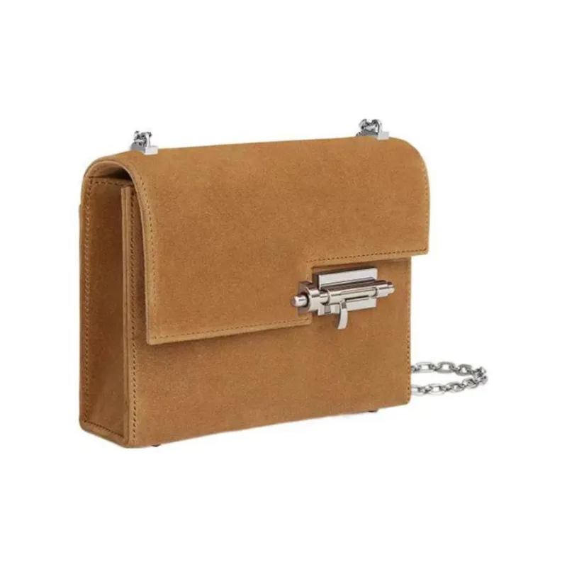 HERMES Verrou Doblis Calfskin Handgun Bag Shoulder Bag Crossbody Bag Mini Women's 3H Ochre-1