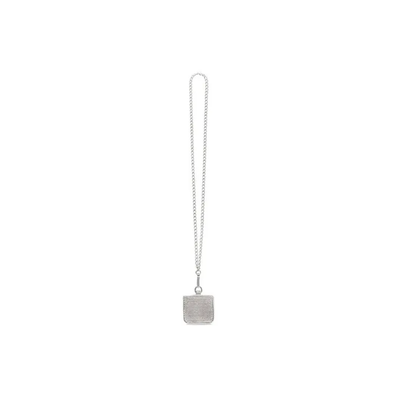 Balenciaga Le Cagole Cow Leather Patchwork With Sheepskin Earphone Case Women's Silver Gray-2