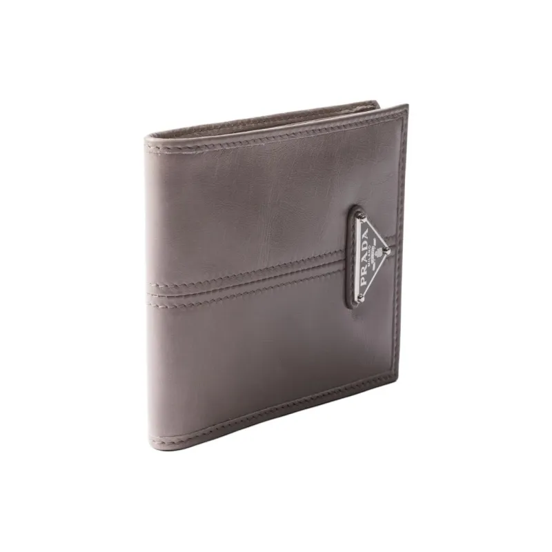 PRADA Cow Leather Wallet Women's Gray-2