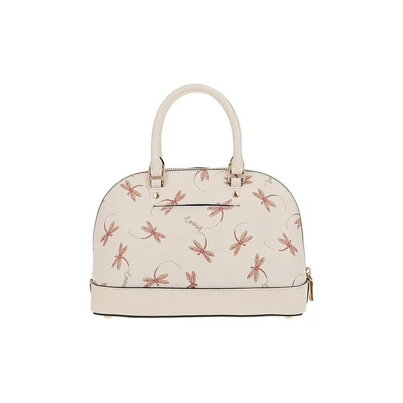 COACH Sierra Coated Canvas With Smooth Leather Shoulder Bag Crossbody Bag Handbag Mini Women's Gold/Pink-3