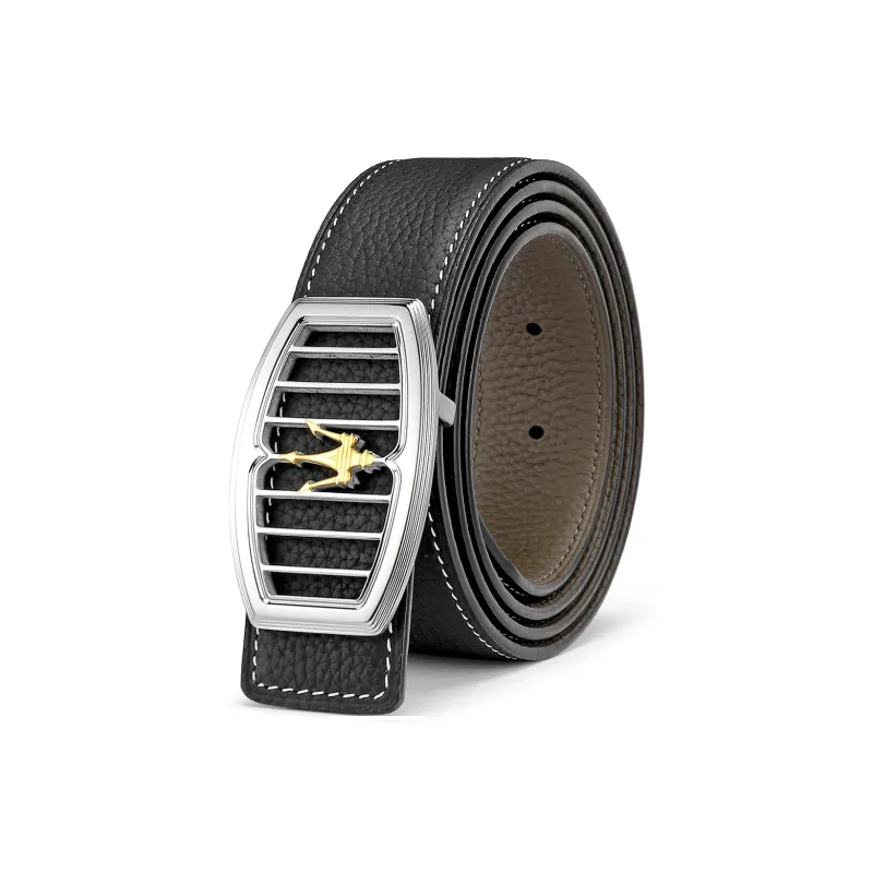 Maserati Cow Split Leather Belts Men's 3.5cm-0