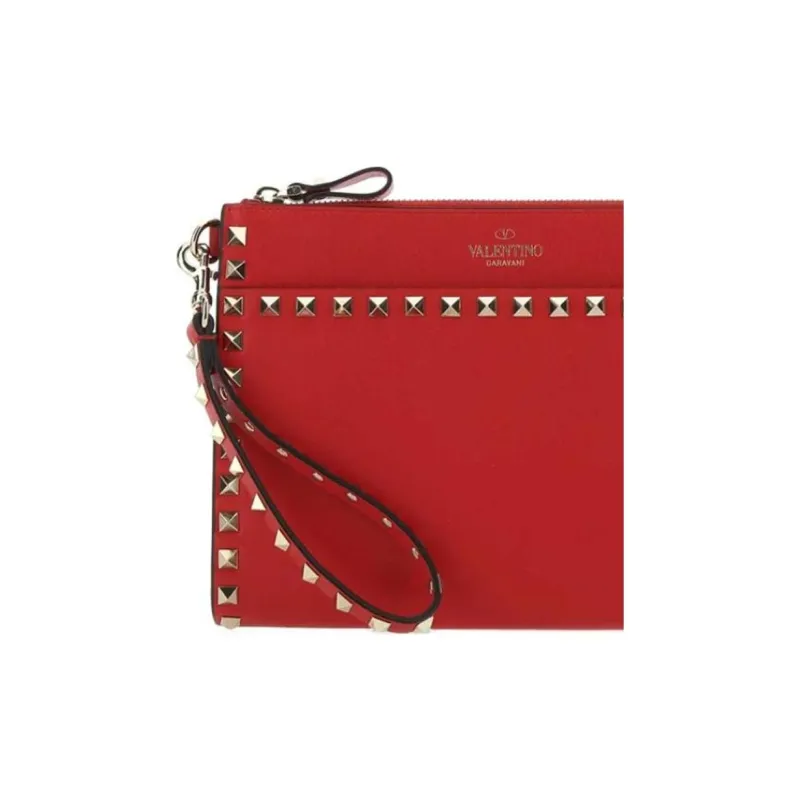 Valentino Leather Clutch Women's Red-4
