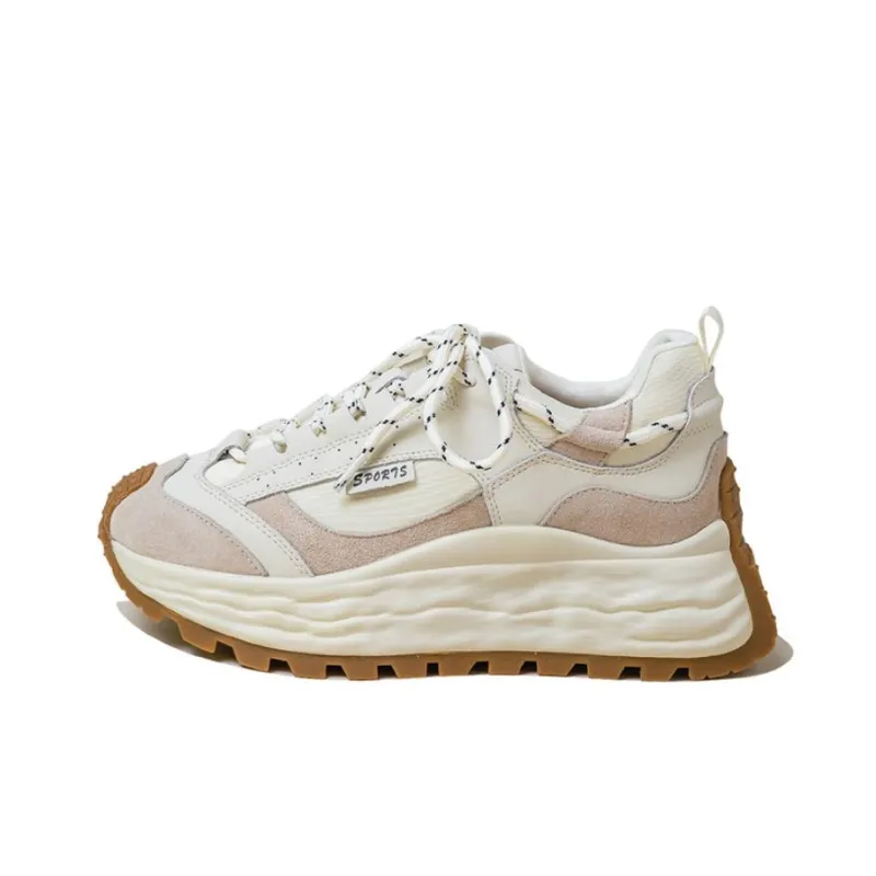 Ruomini Anti-Slip And Wear-Resistant Lightweight Height Increasing Low-Top Chunky Sneakers Women's-0