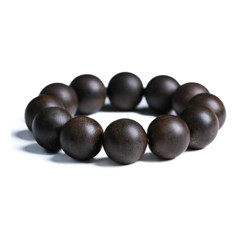 GUMUJIANG Agarwood Beaded Bracelet Plain Band Chinese Fashion Trend New Chinese Style Unisex-19